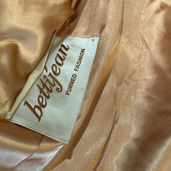 Rare Vintage 1950s - 60s  Bettyjean Green Swing Coat Real Fur Collar SZ. 8 MCM - Picture 5 of 16